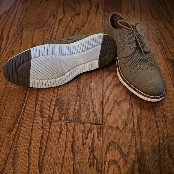 Johnston & Murphy Men's Knit Green Wing Oxfords - Picture 3 of 6